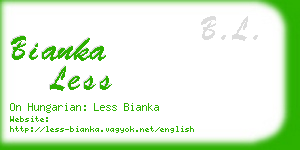 bianka less business card